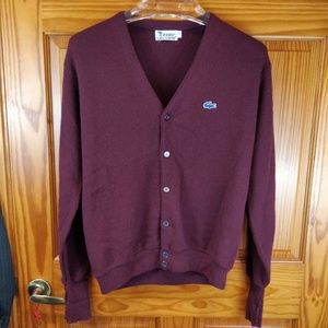 Izod Lacoste VTG Cardigan Collaboration Blue Gator
